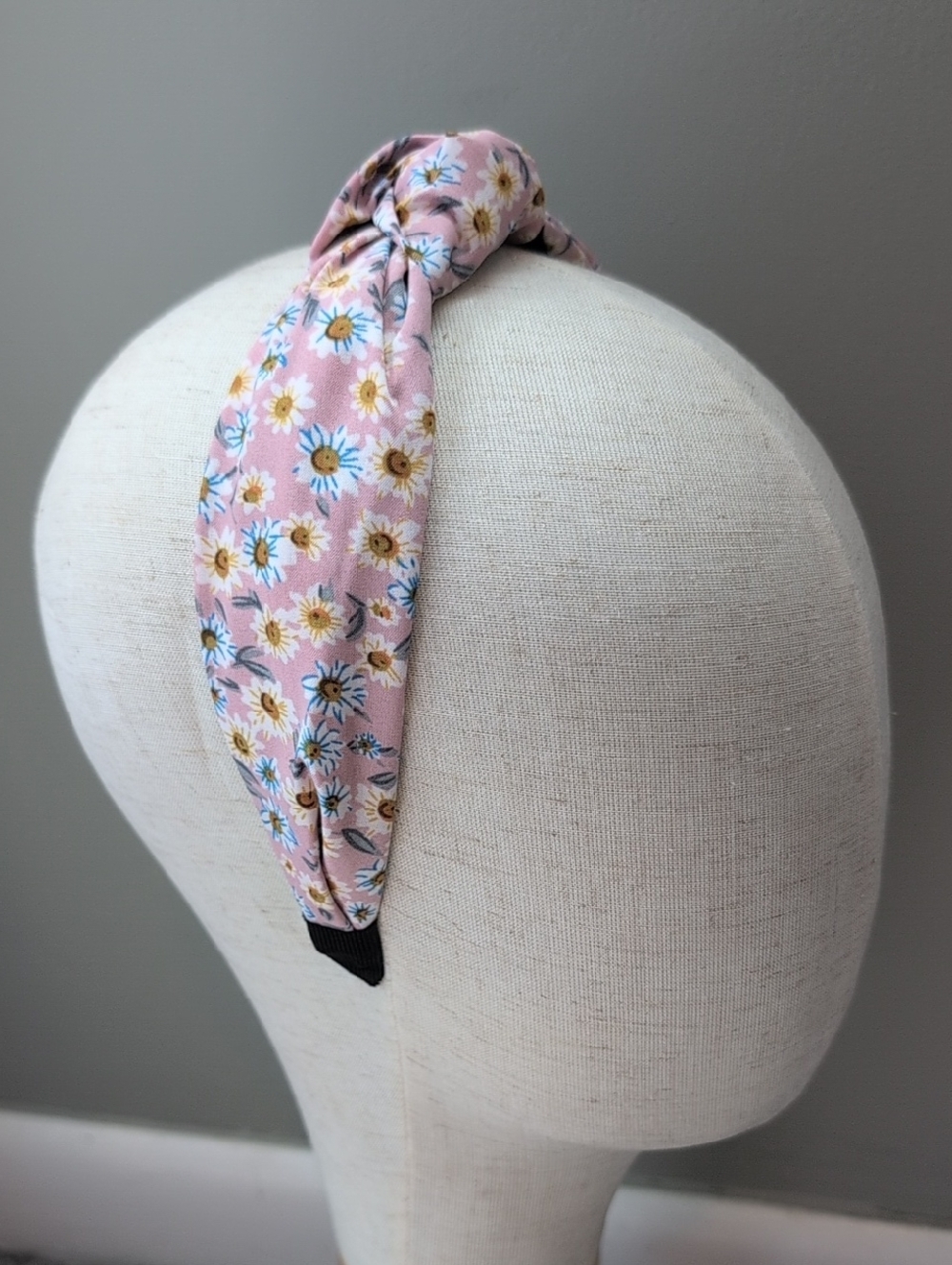Pink Floral Knotted Headband